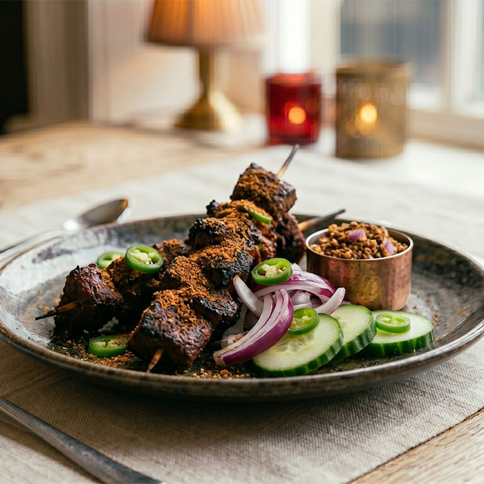 Beef Suya skewers